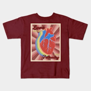 LOVE ALWAYS WINS RETRO POSTER Kids T-Shirt